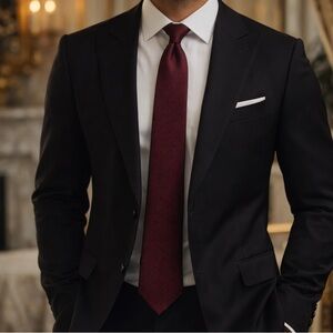 Vintage Pierre Balmain Paris 100% Silk Red Classic Pattern Luxury